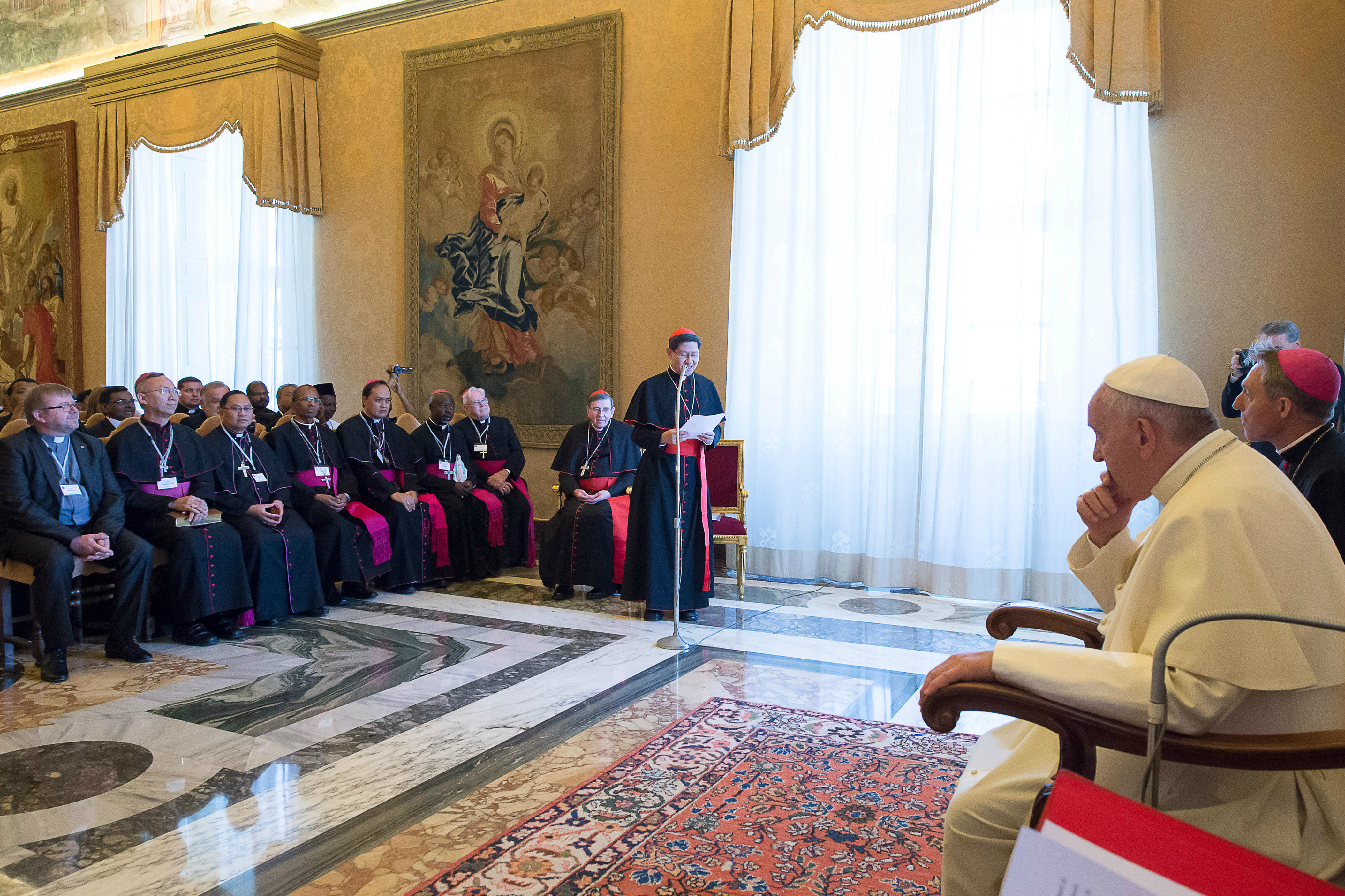 Pope Francis during the audience to the Plenary Assembly of the Catholic Biblical Federation (FEBIC)