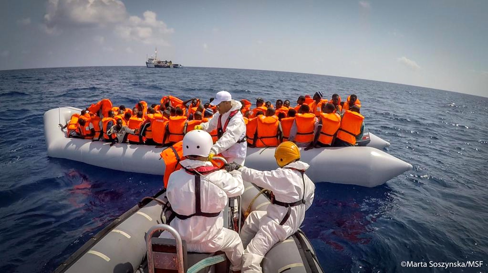 MSF's Dignity I on the scene of a shipwreck