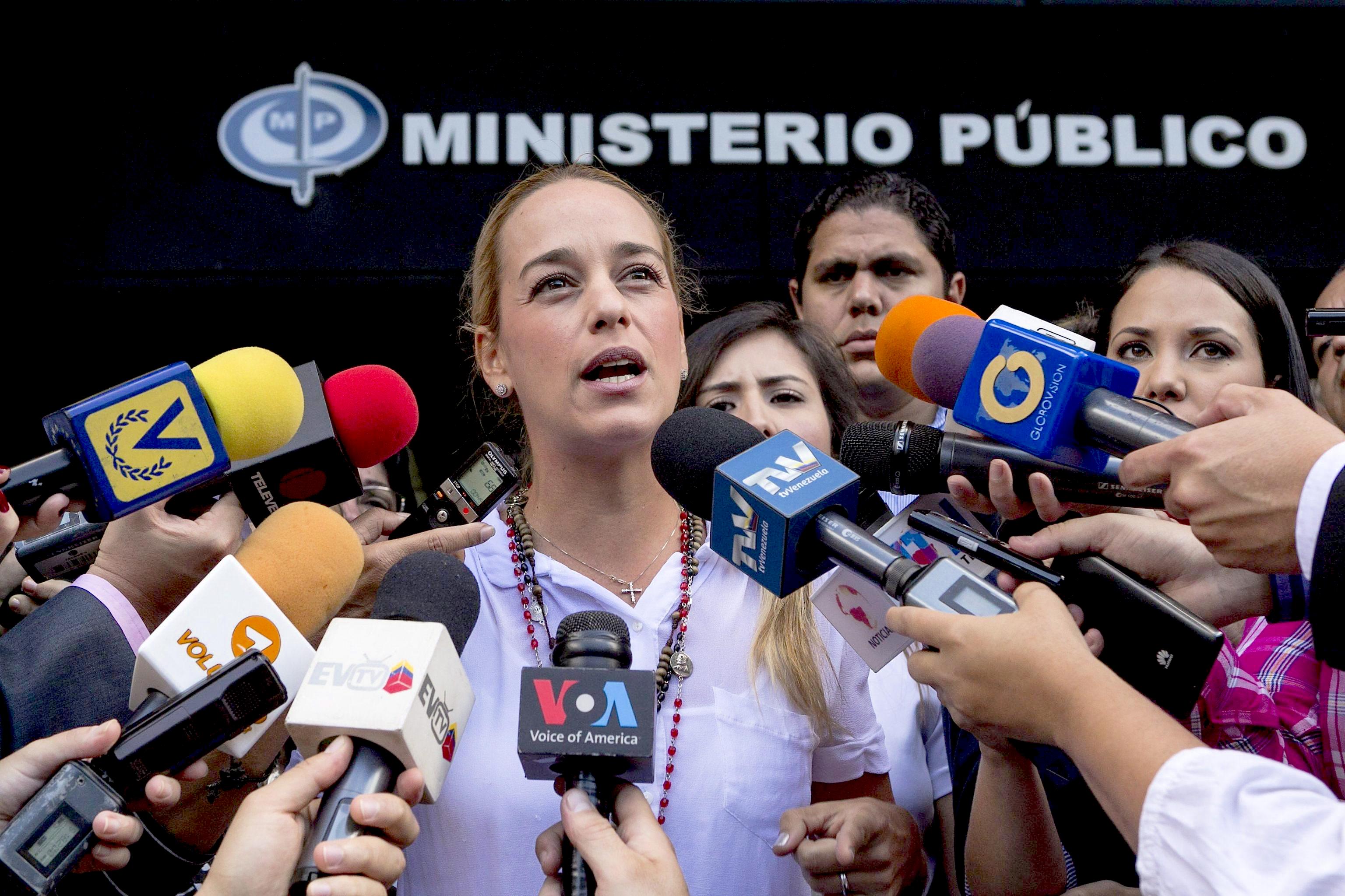 The wife of Venezuelan oposition leader Leopoldo Lopez