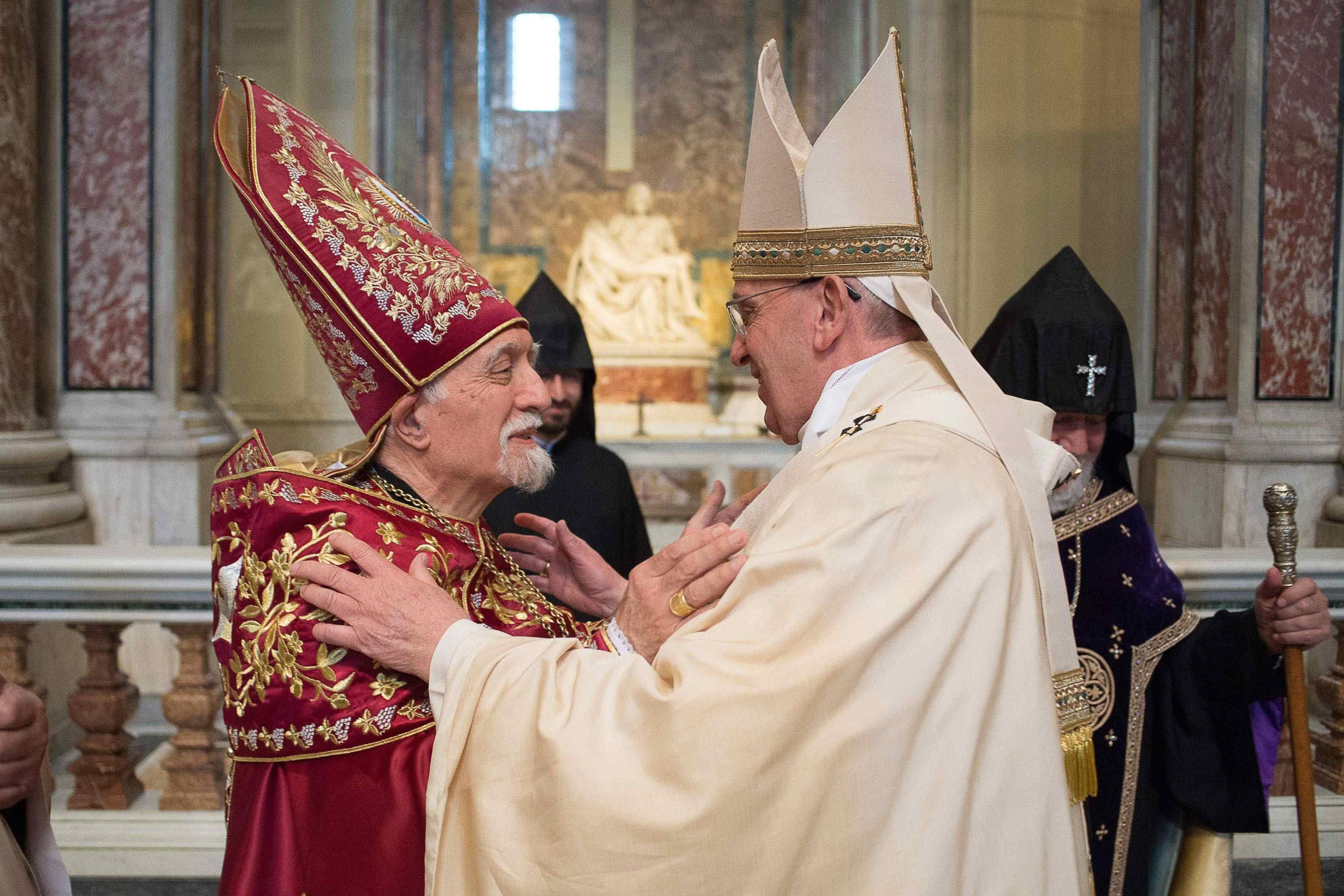 Pope Francis and Nerses Bedros XIX Tarmouni