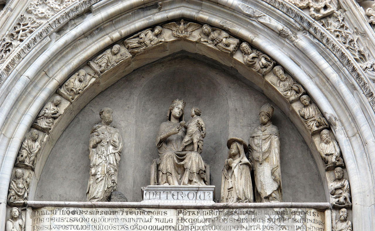 Detail of the main portal of the Cathedral of Naples