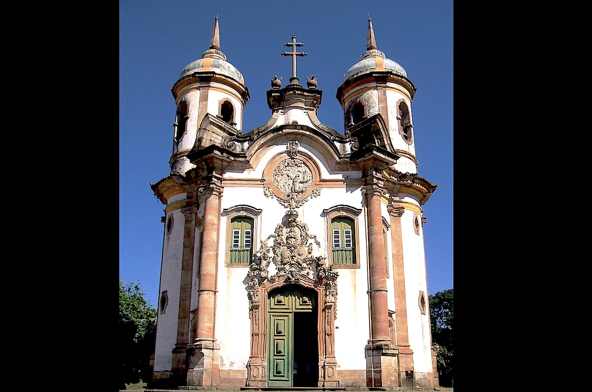 Colonial Brazilian church in Ouro Preto. Of the Third Order of St Francis. The façade is the work of Aleijadinho