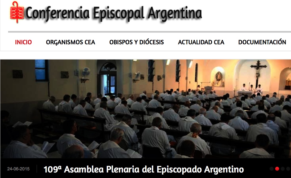 The web of the Argentinian Bishops Conference