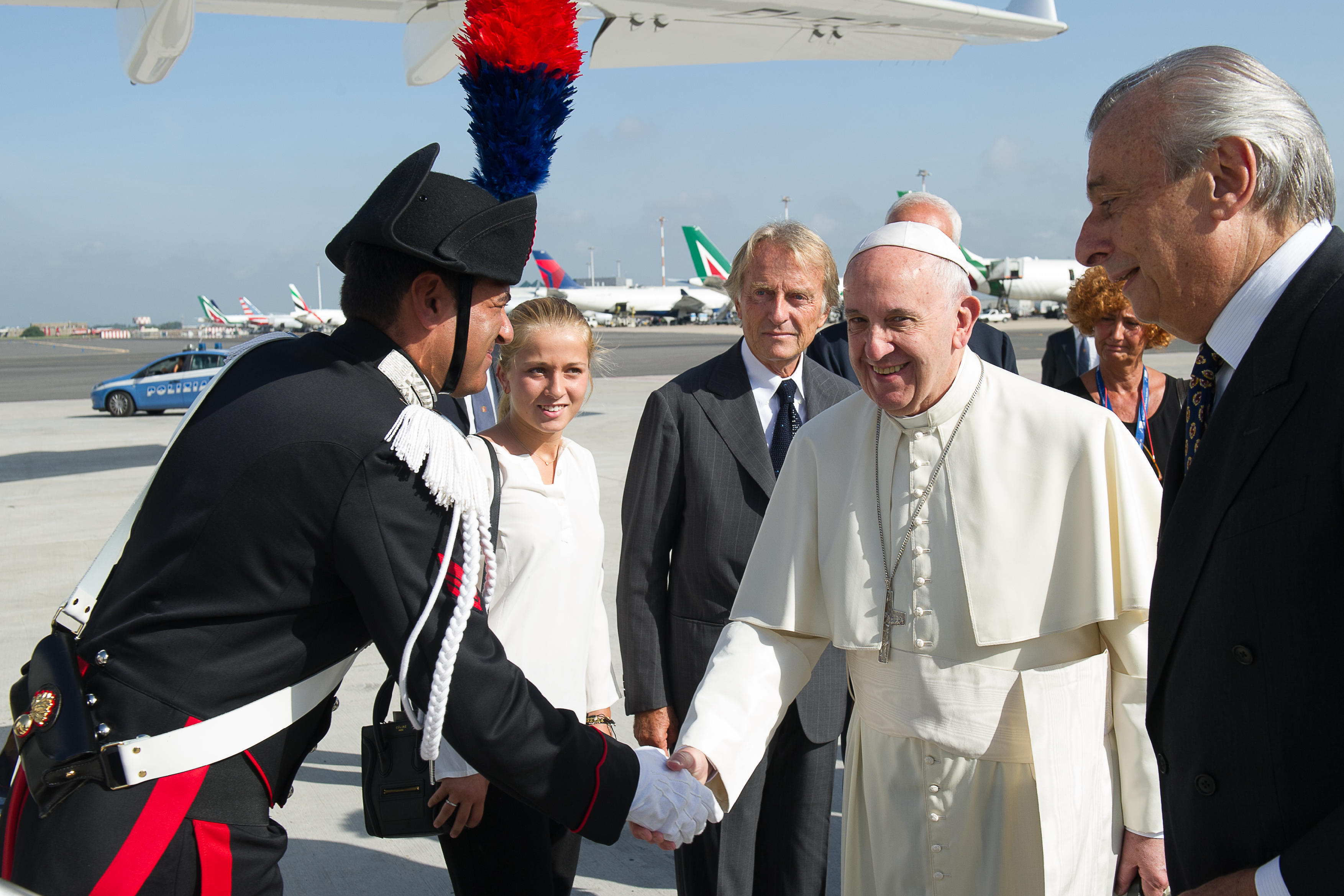 Departure ceremony at Fiumicino's International Airport
