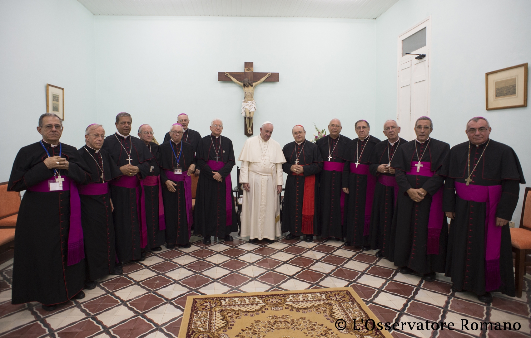 Pope Francis' meeting with bishops of Cuba at the seminary of St. Basil the Great in El Cobre. 21st of September 2015