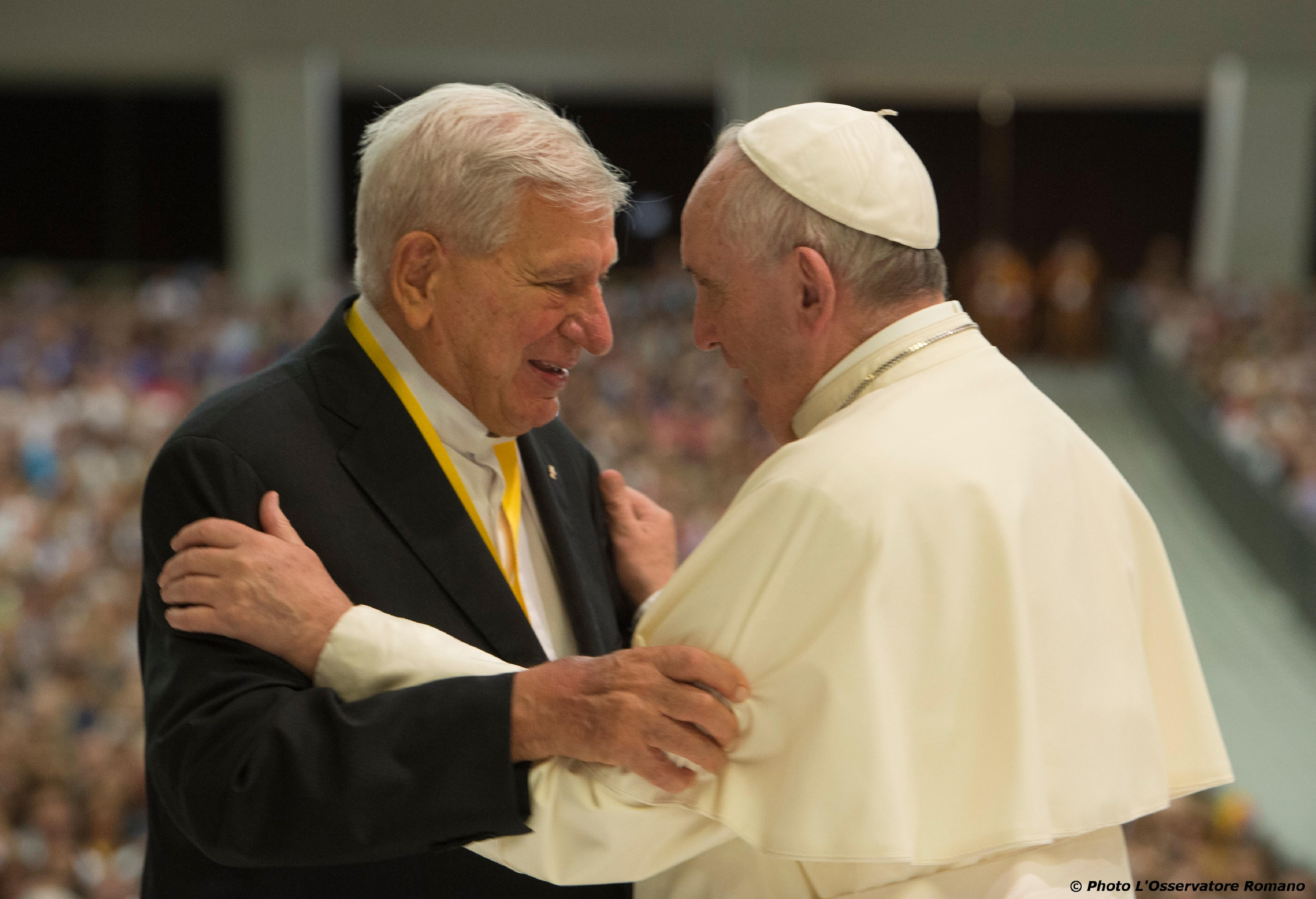 Pope Francis and the founder of the Parish Evangelizing Cell Movement
