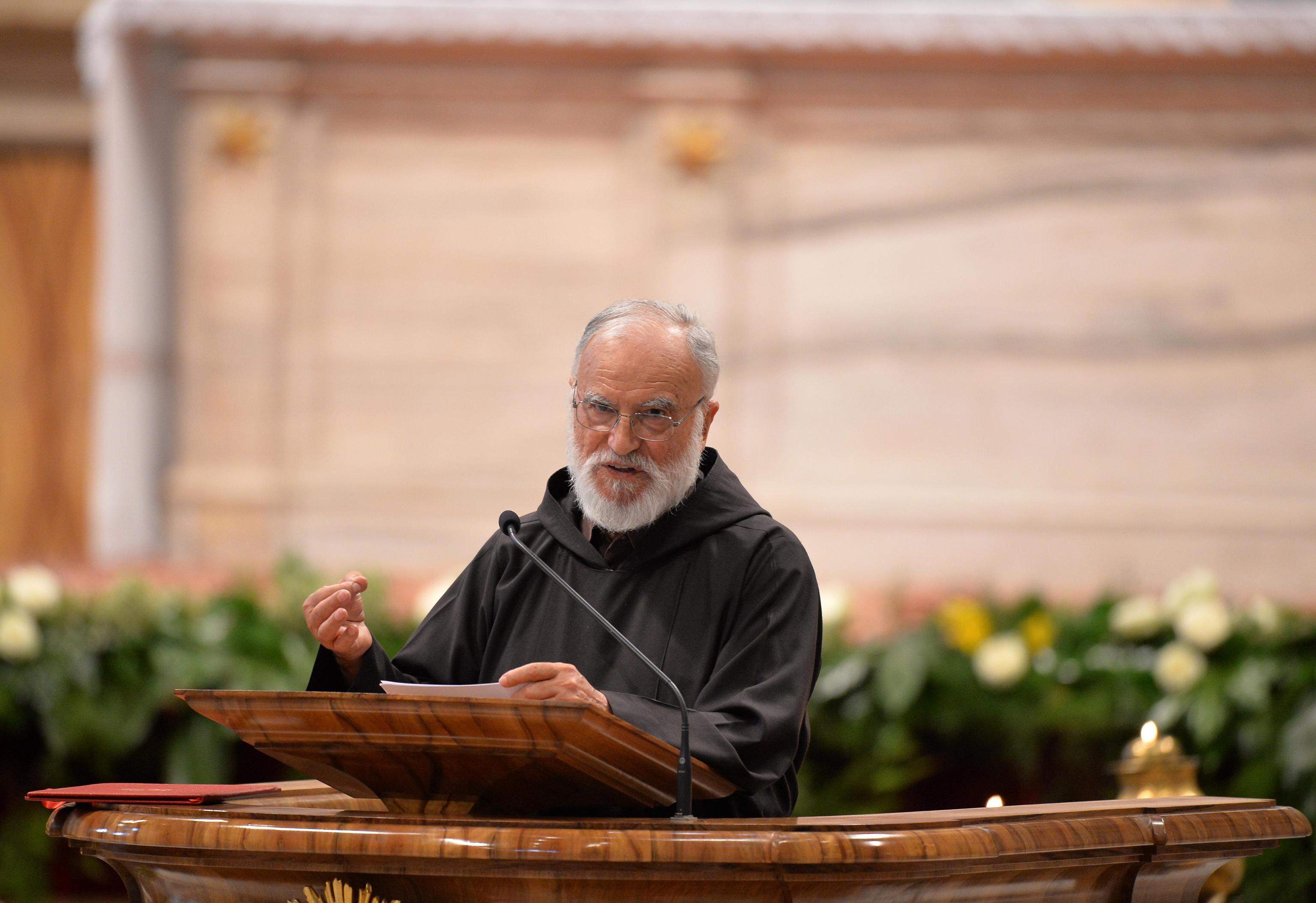 Fr. Raniero Cantalamessa OFMCap during his homily in St. Peter's