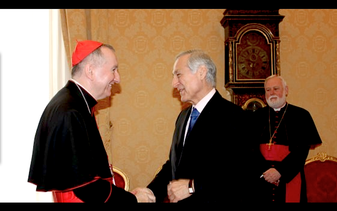 Cardinal Parolin with the Foreign minister of Chile