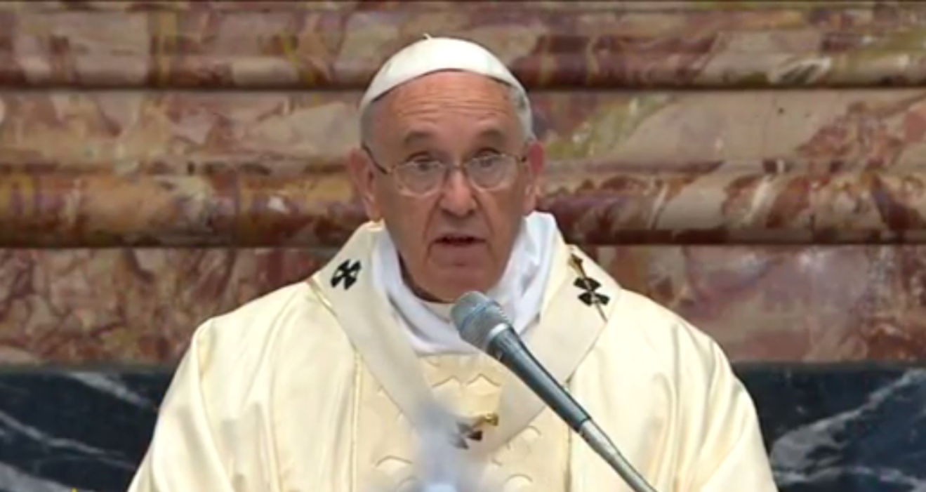 Pope Francis preaching at Opening Mass of Caritas Internationalis' General Assembly