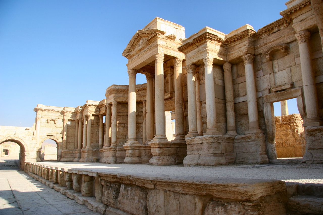 The Scene of the Roman Theater in Palmyra