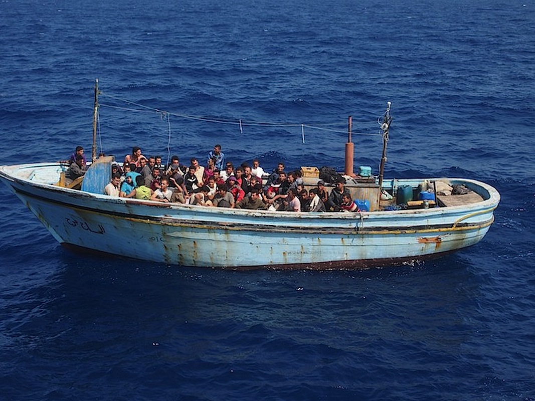A boat carrying migrants trying to reach Europe