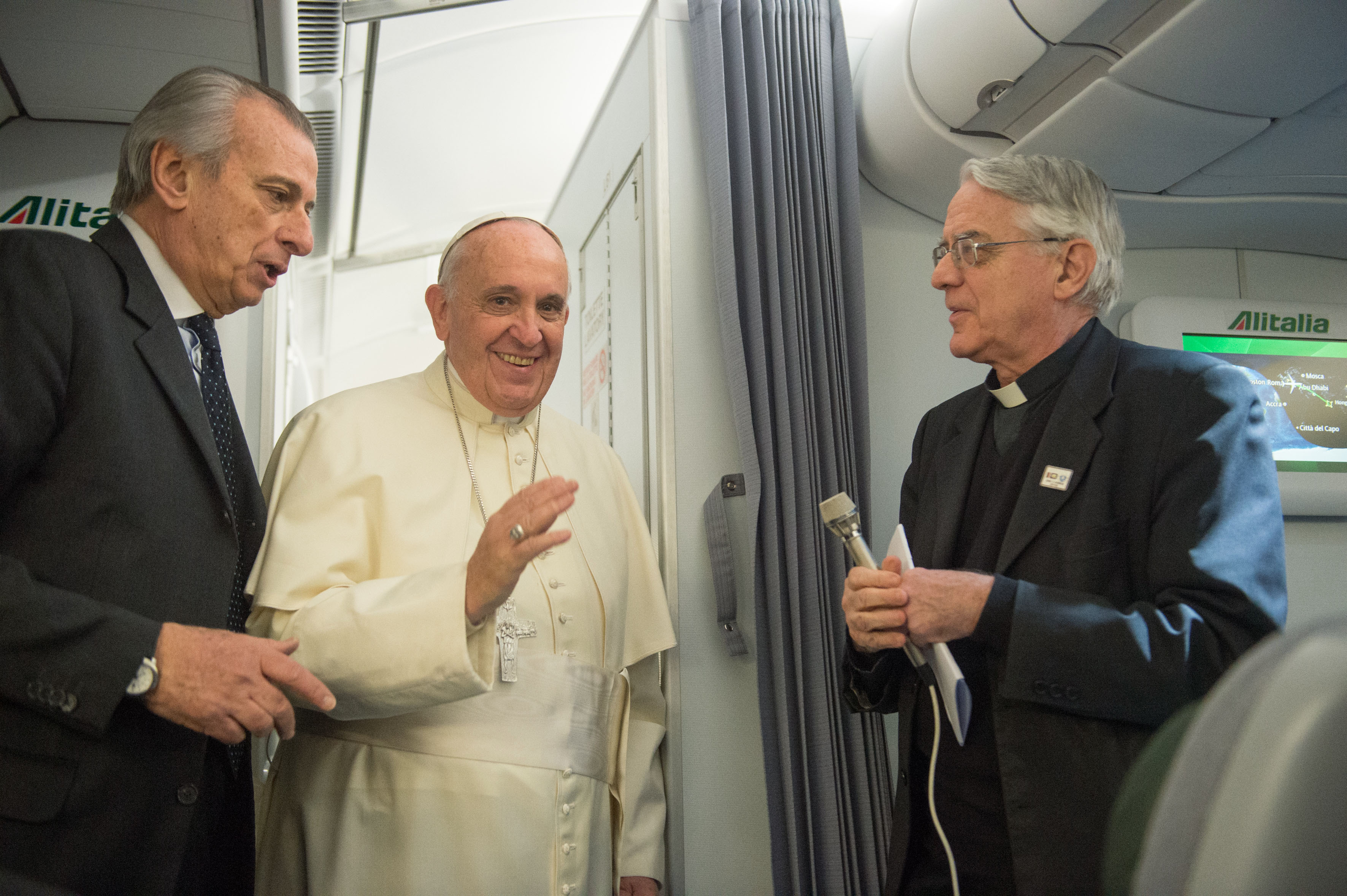 Pope Francis in airplane (archive)