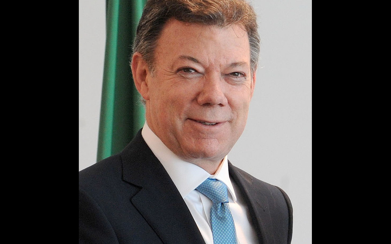 The president of Colombia Juan Manuel Santos during his visit at the palace Planalto of Brasilia April 1 2010