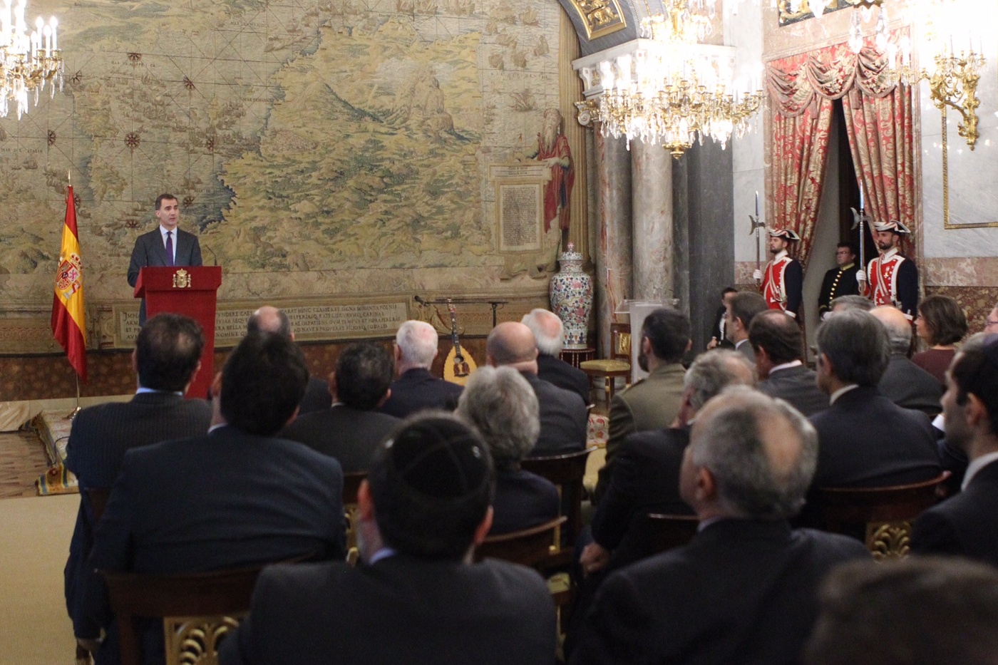 King Felipe VI of Spain during a ceremony to pay tribute to the Sephardic Jews