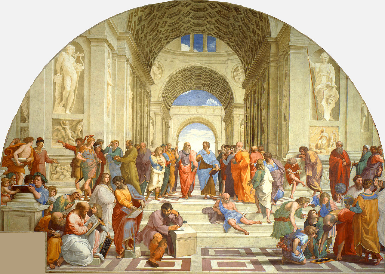 La escuela de Atenas de Rafael Sanzio. Museos Vaticanos