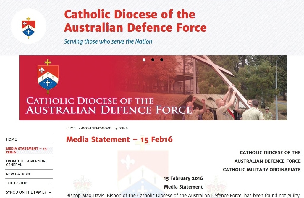 Web del ordinariato militar de Australia