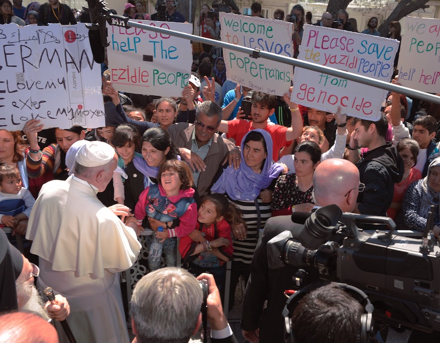 El Papa con los refugiados de Moria