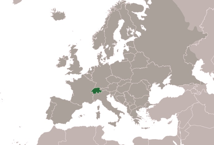 Suiza en el mapa europeo
