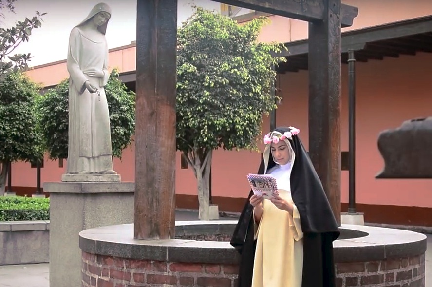 Santa Rosa al lado del 'pozo de los deseos', (video del arzobispado de Lima)