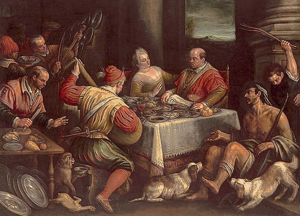 Lazaro y el mendigo - El rico y Lázaro - Leandro Bassano - Venecia 1595