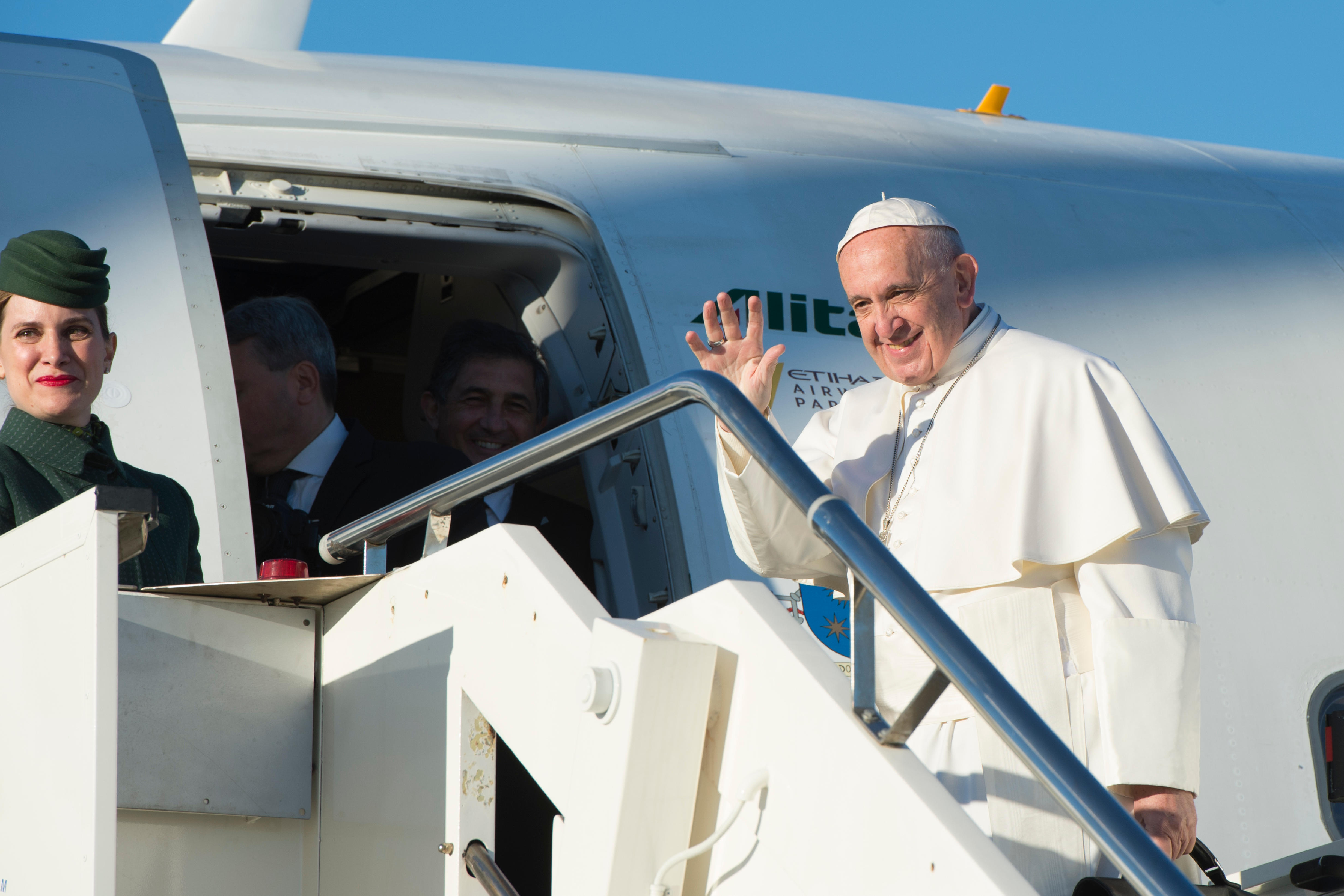 El Papa en el avión - © Osservatore Romano