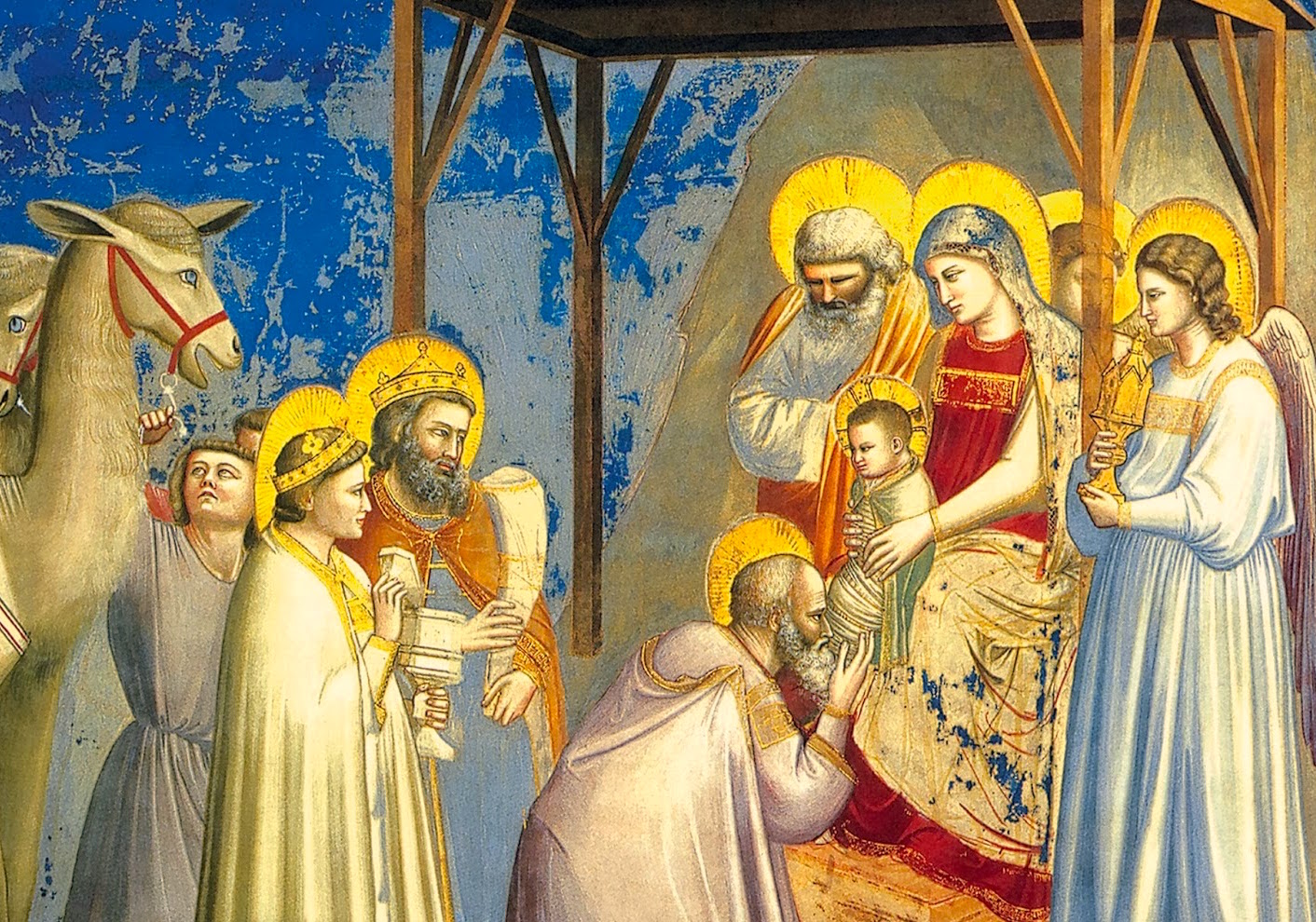 La adoración del los Reyes Magos. Pintura de Giotto