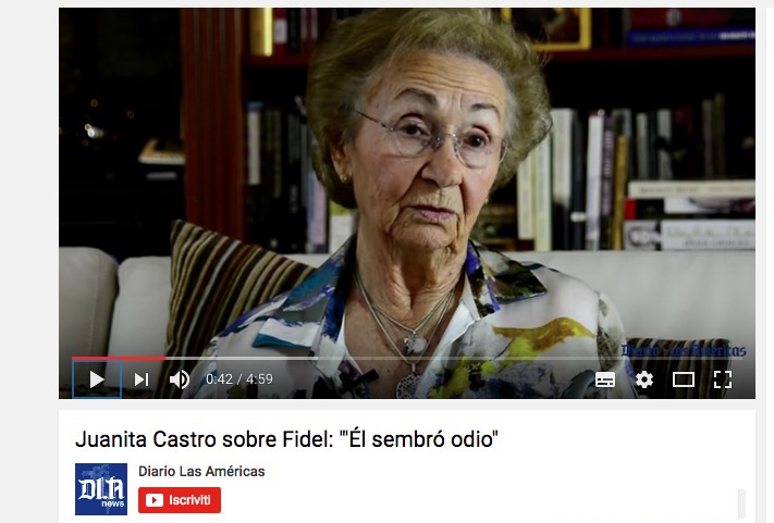 Juanita Castro, hermana de Fidel en la entrevista publicada en Youtube