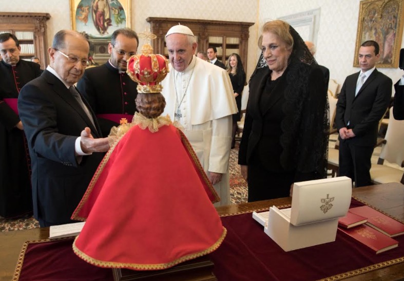 Papa presidene Aoun (Osservatore © Romano)