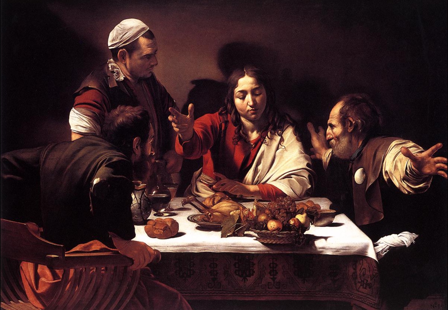 La cena en Emaus. Cuadro de Caravaggio