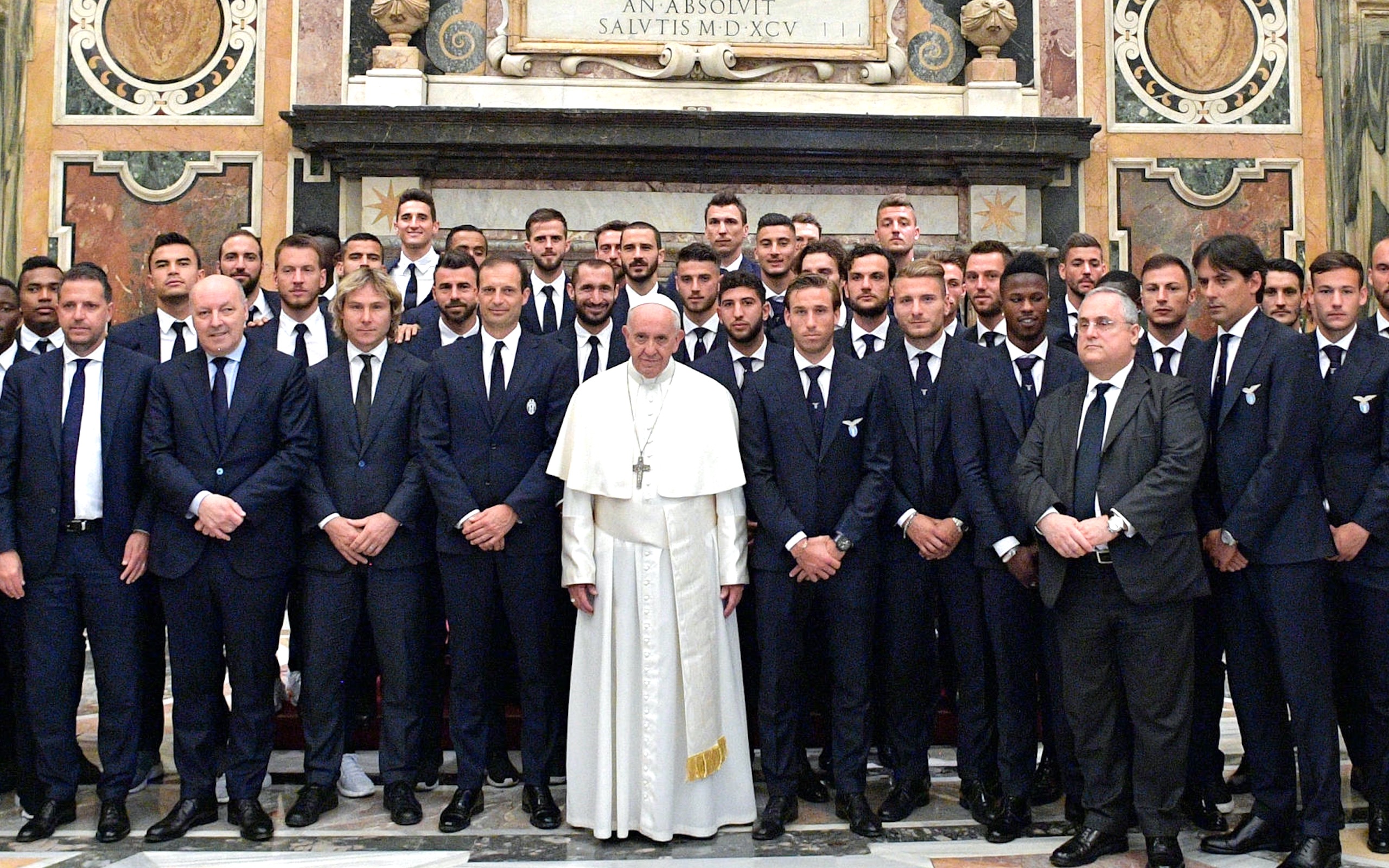 El Papa con la Juventus y la Lazio (Osservatore © Romano)