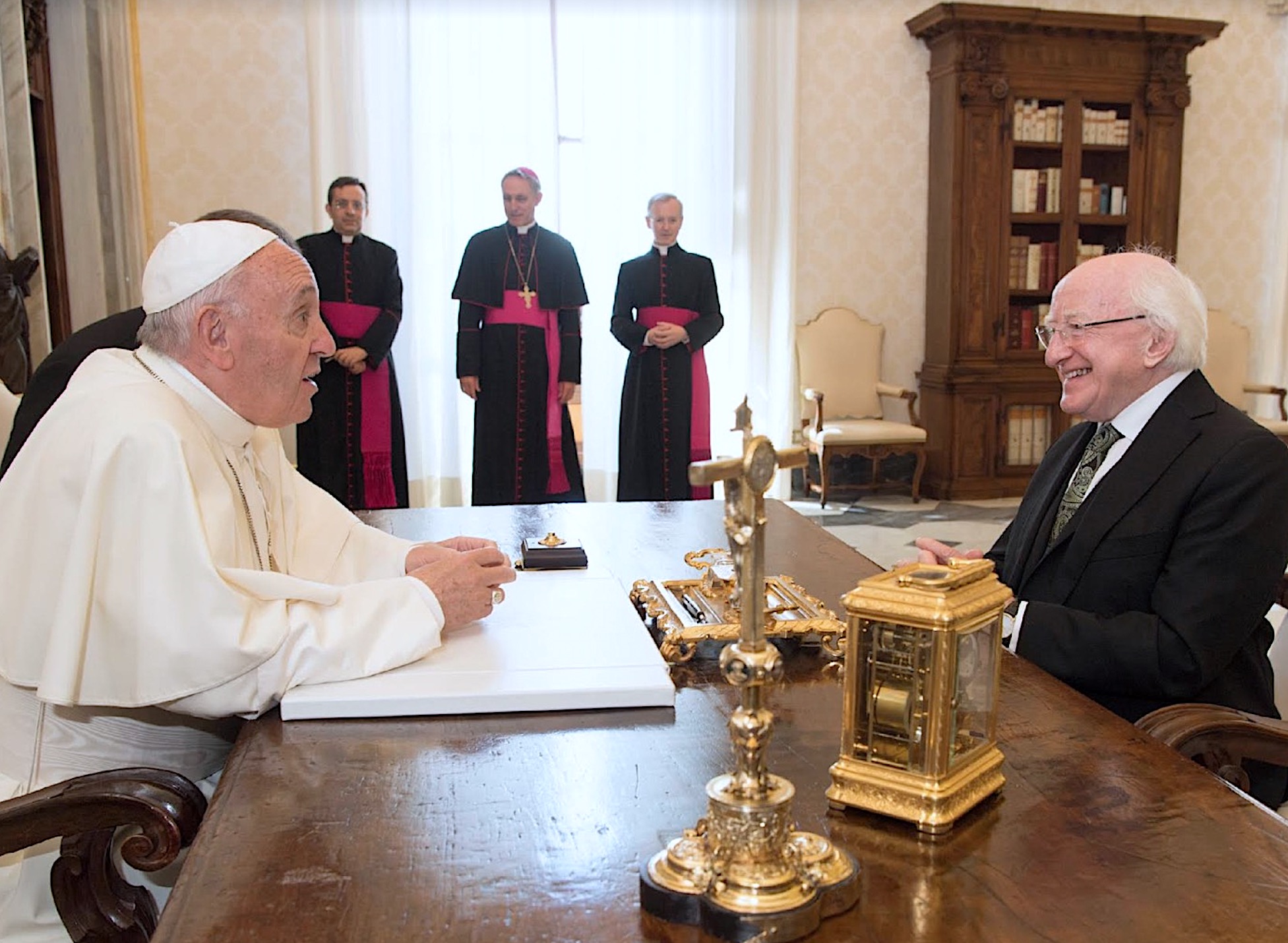 Presidente de Irlanda, Michael Higgins con el Papa (Osservatore © Romano)