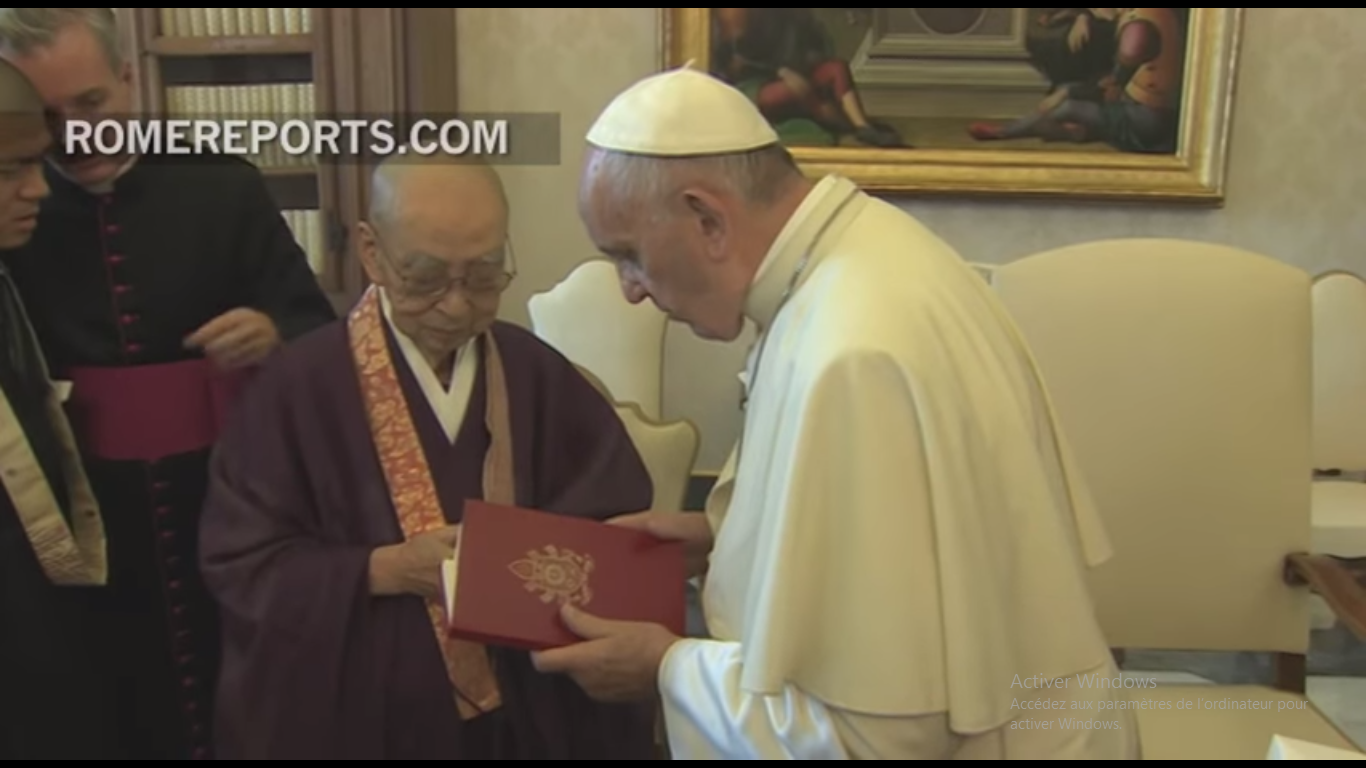 Encuentro del Papa Francisco y el venerable Koei Morikawa en septiembre de 2016 © Rome Reports