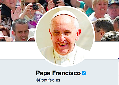 Cuenta de Twitter del Papa en español. Captura de pantalla