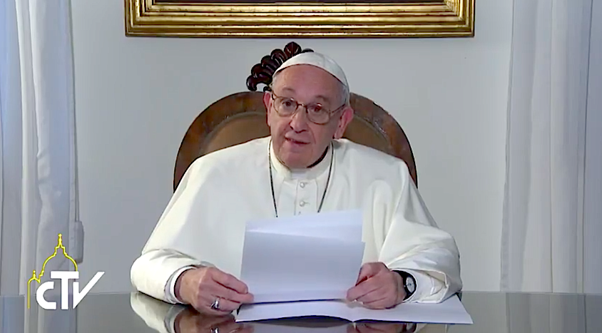 Vídeo mensaje del Papa. Captura de pantalla CTV