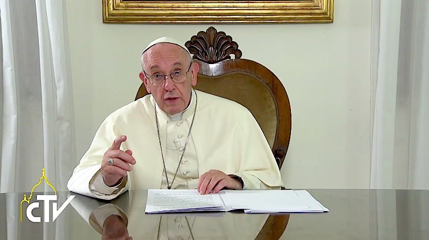 Vídeo mensaje del Papa. Captura de pantalla Youtube
