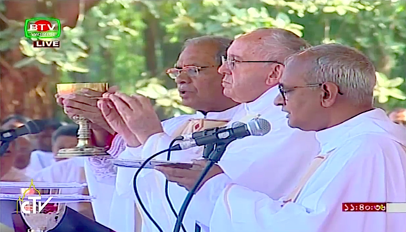 El Papa celebra la Misa junto a obispos de Bangladesh. Captura de pantalla CTV