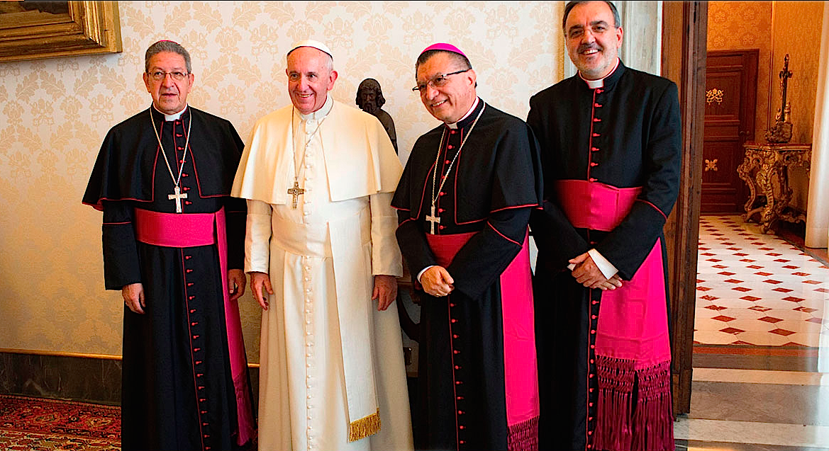El Papa con algunos obispos de la Fundación © Fundación Populorum Progressio