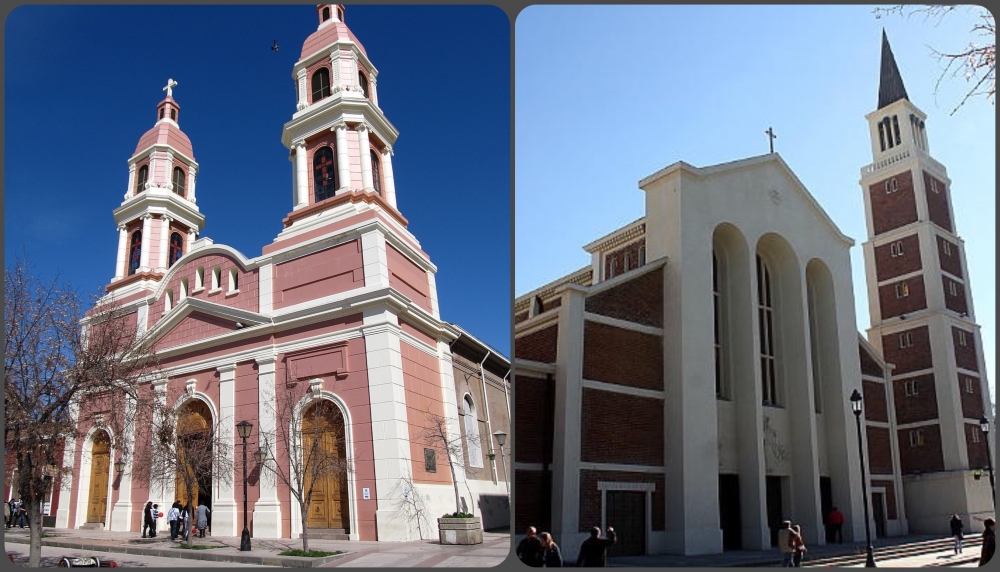 Catedrales de Rancagua (izda) y de Talca (dcha) © Conferencia Episcopal de Chile