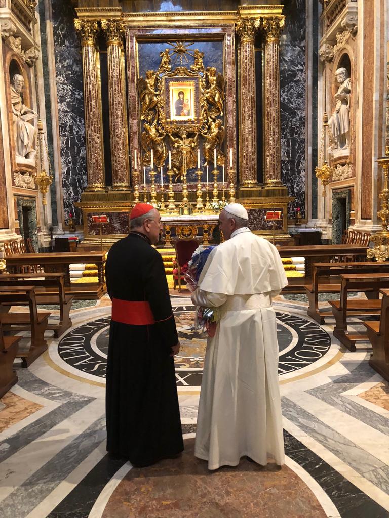 Papa Francisco en Santa María la Mayor © Twitter-Greg-Burke