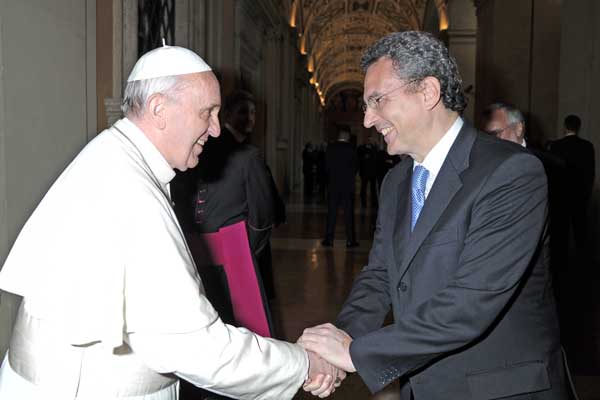 El Papa Francisco y Marco Impagliazzo © Vatican Media
