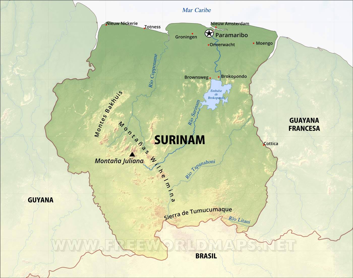 Surinam © Free world maps