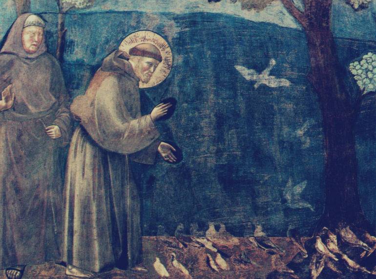 San Francisco predicando a los pájaros. Pintura de Giotto