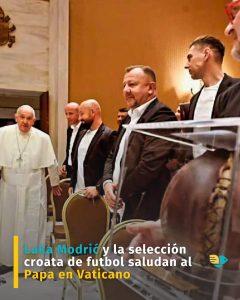 Luka Modrić y la selección croata de futbol saludan al Papa en Vaticano