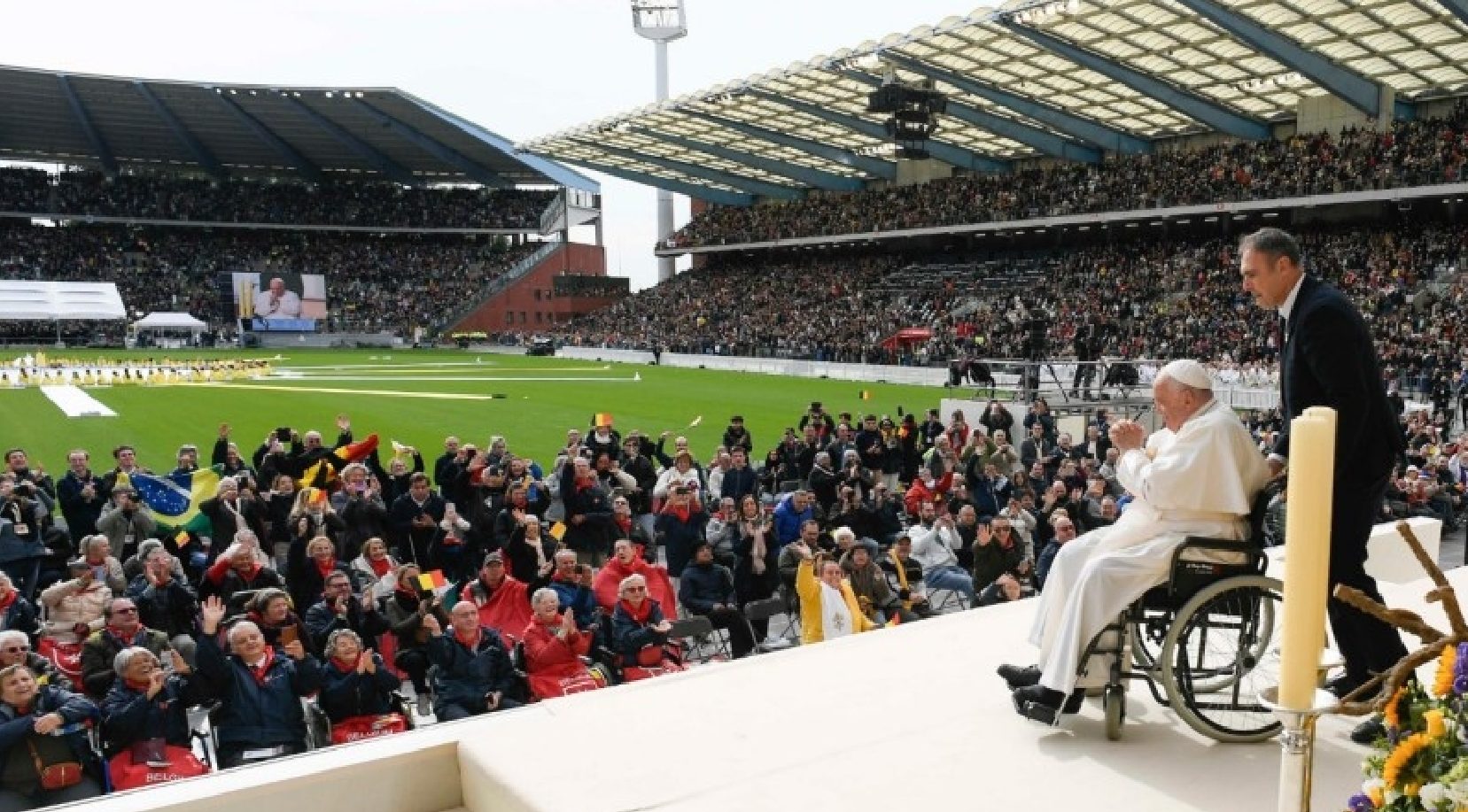 el Papa Francisco concluyó su viaje apostólico a Bélgica con un evento trascendental en el Estadio Rey Balduino de Bruselas