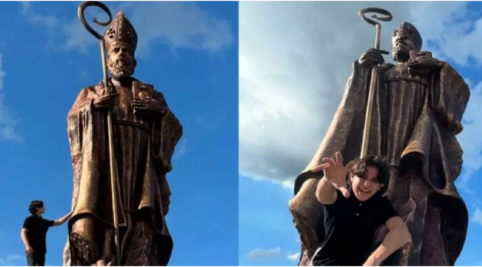 Entre las esculturas creadas por Josué se destacan figuras religiosas como San Agustín