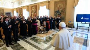 fueron recibidos por el Papa Francisco en la Sala del Consistorio